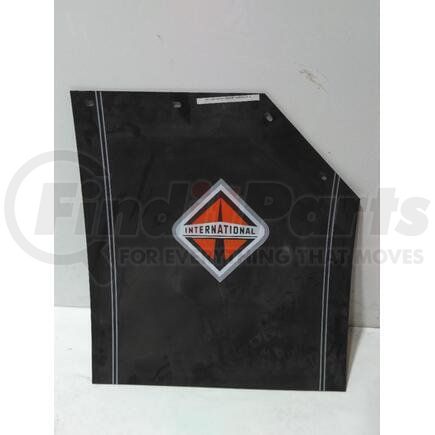 3560970C1 by INTERNATIONAL - Mud Flap Guard - Black W/Interational Logo Right, Navistar Compatible