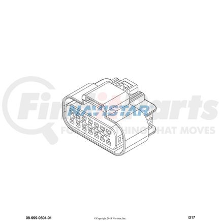 3601746C1 by INTERNATIONAL - Body Wiring Harness Connector - 14 Way Sealed, Navistar Compatible