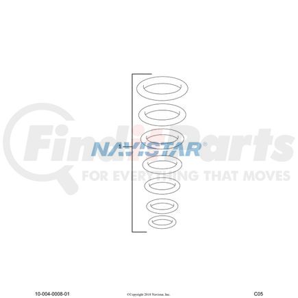 1844887C1 by INTERNATIONAL - Multi-Purpose O-Ring, Navistar Compatible