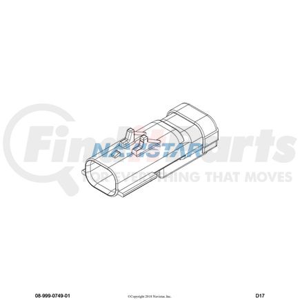 3924162C1 by INTERNATIONAL - Body Wiring Harness Connector - 2-Way Sealed, Navistar Compatible