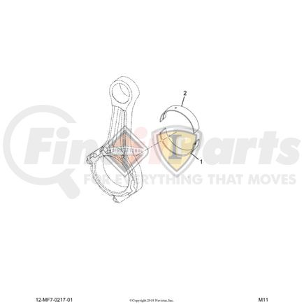 2510851C91 by INTERNATIONAL - Engine Connecting Rod Bearing, Navistar Compatible