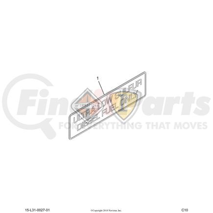 3625110C1 by INTERNATIONAL - Product Graphics "Ultra Low Sulfur" Label, Navistar Compatible