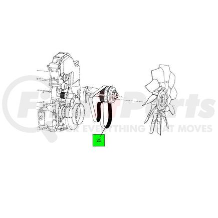 4147096C1 by INTERNATIONAL - V-Ribbed Belts - 12PK 2160M, Navistar Compatible