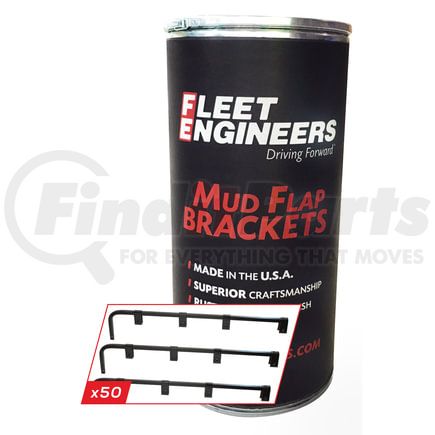 031-00050 by FLEET ENGINEERS - Point-of-Purchase Barrel Stocked with 50 Mud Flap Brackets, Straight, 5/8, Right Angle