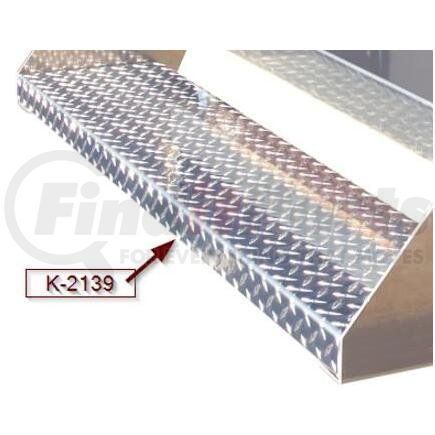 K-2139 by ARANDA - Battery or Tool Box Bottom Step Make Kenworth Model W900 Size 45x9 Units 1 Pc. Material Al. Gauge 1/8 Diamond