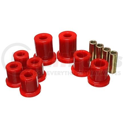 83128R by ENERGY SUSPENSION - Control Arm Bushing Set; Red; Front; Must Reuse All Metal Hardware; Performance Polyurethane;