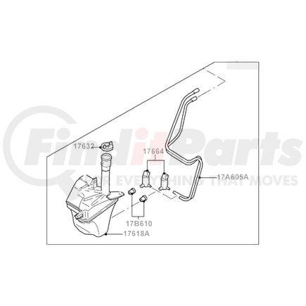 7L8Z17618A by FORD - Washer Fluid Reservoir - For 2006-2007 Ford, Replaces 6L8Z-17618-A