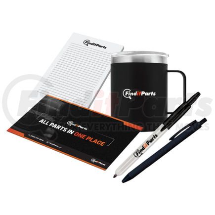 FIP-WORKSTATION by FINDITPARTS - Workstation Pack - Includes Pen, Sharpie, Notepad, Heavy- Duty Counter Mat and FinditParts Mug