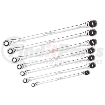 DBM10DBM4 by K-TOOL INTERNATIONAL - 7 Pc. Metric Double Box Univ Spline 90 Tooth Rev Ratchet Set