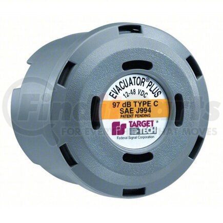 210333 by FEDERAL SIGNAL - Evacuator Plus Back Up Alarm, Dual-Tone, 107 dB, 9-48 VDC, Gray