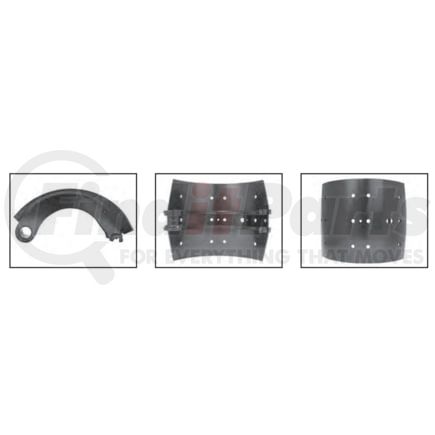 TM4592824BJ by HALDEX - Drum Brake Shoe Kit - Rear, 2 Brake Shoes, with Hardware, FMSI 4592