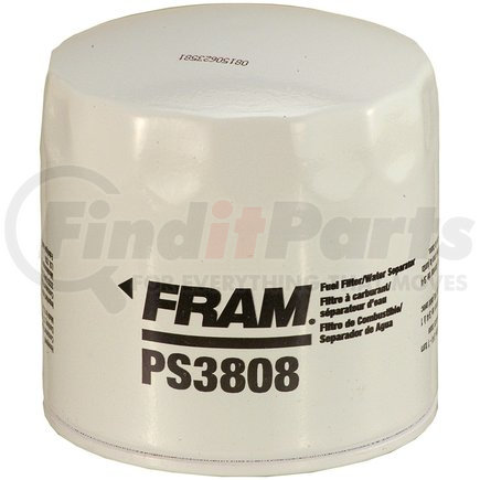 PS3808 by FRAM - Fuel Water Separator - Spin-On, 3.88" Height, 3.81" OD, Threaded Inlet/Outlet