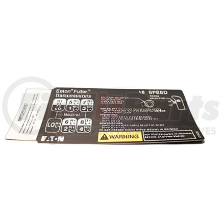 21628 by FULLER - Manual Transmission Shift Pattern Label - 18 Speed Pattern