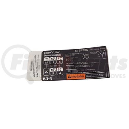 4300764 by FULLER - Manual Transmission Shift Pattern Label