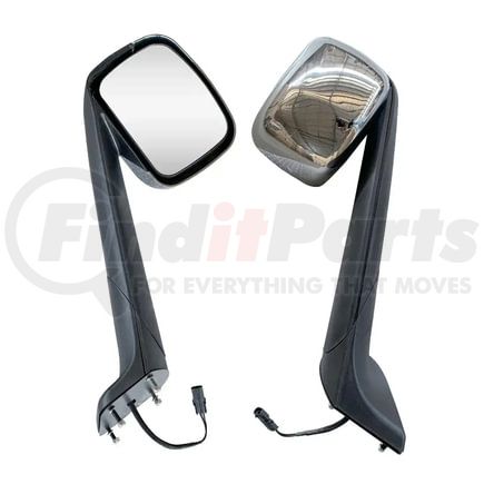 TR441-FRMCC-L by TORQUE PARTS - Driver Side Chrome Hood Mirror Cover for 2018+ Freightliner Cascadia