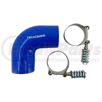 TRCAC204040 by TORQUE PARTS - Intercooler Hose - Elbow Silicone, 2" ID 4"X 4" with 2 pcs T-Bolt Clamps
