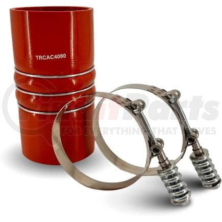 TRCAC4080 by TORQUE PARTS - Intercooler Hose - 4" X 8" Silicone Charge Air Cooler Hose with 2 pcs T-Bolt Clamps