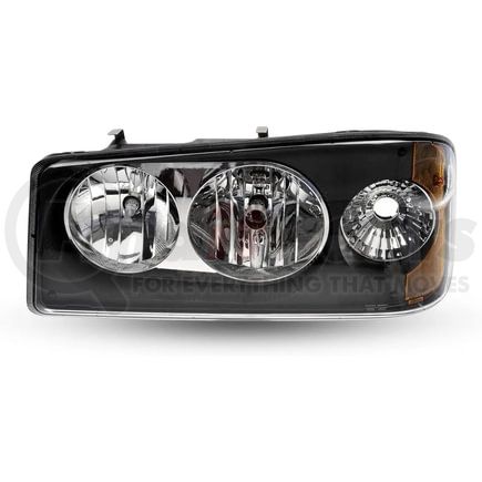 TRH610102BL by TORQUE PARTS - Headlight - Driver Side, Black, Halogen, for Mack Granite Trucks