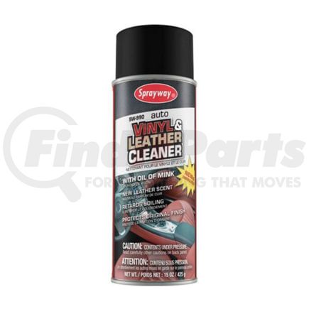990 by SPRAYWAY - Vinyl and Leather Cleaner - 16 oz. Can, with Oil of Mink, Leather Scent