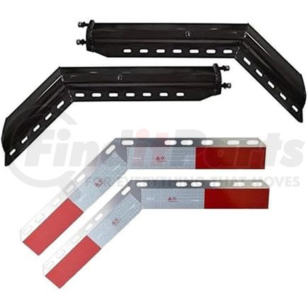 TRMFH405 by TORQUE PARTS - Mud Flap Hanger - 45 Degree, 2-1/2" Bolt Pattern, 30" Black with Aluminum Reflectors