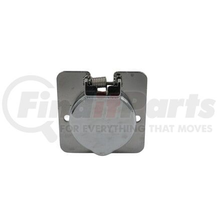 8605149 by PHILLIPS & TEMRO - Weatherproof Receptacle-Chrome, 2.5" Square, 2 Predrilled Holes