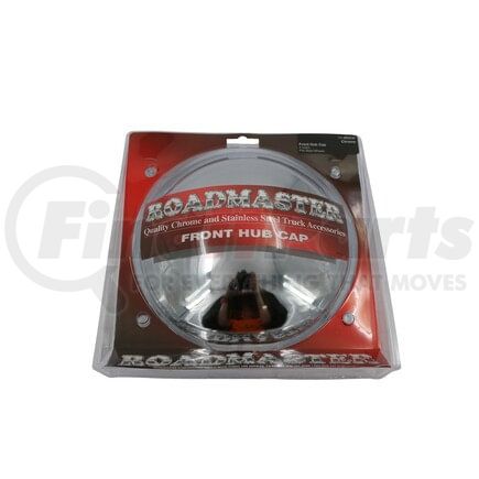 0203CD by ROADMASTER - Front Chrome Hub Cap, 4 notch cutout, for Steel Wheels