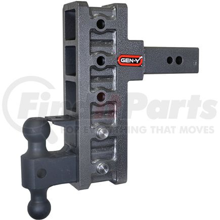 GH-1925 by GEN-Y HITCH - MEGA-DUTY 2.5" Offset Shank 3" Rise, 9" Drop 3.5K TW 32K Hitch & GH-0161 Dual-Ball & GH-0162 Pintle Lock