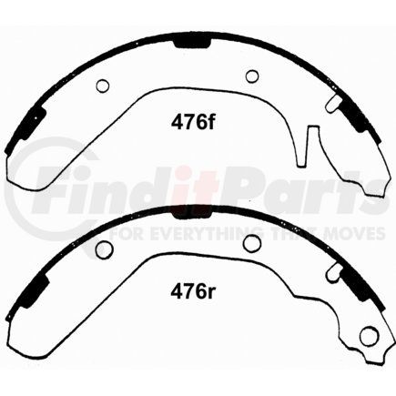 PAB476 by WAGNER - BRAKE SHOE SET