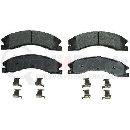 ZX1411 by WAGNER - QuickStop Semi-Metallic Disc Brake Pad Set