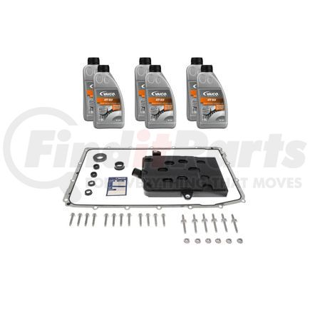 Vaico V25-2253 Automatic Transmission Fluid Kit Filter W/ Oil Pan Gasket, Transmission Oil (ATF ULV 6 ltr), Instl Hardware