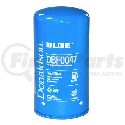 DBF0047 by DONALDSON - Blue Fuel Filter - 8.94 in., Secondary Type, Spin-On Style, Synteq XP Media Type