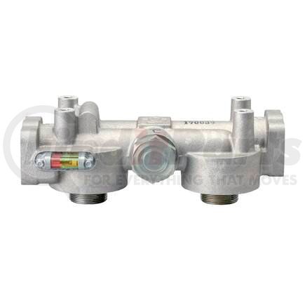 P169985 by DONALDSON - Hydraulic Filter Head - 11.84 in., 1 1/2-11 1/2 NPT Inlet/Outlet Size, with Bypass Valve