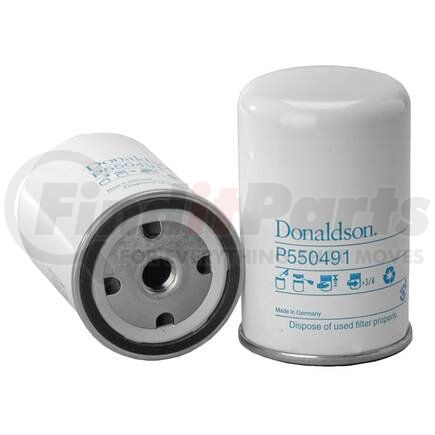 P550491 by DONALDSON - Fuel Water Separator Filter - 4.88 in., Water Separator Type, Spin-On Style, Cellulose Media Type
