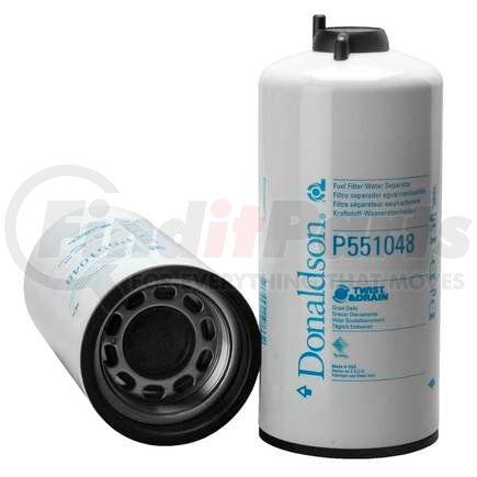 P551048 by DONALDSON - Twist&Drain Fuel Filter - 10.74" Water Separator Type, Spin-On Style, Synthetic Media Type