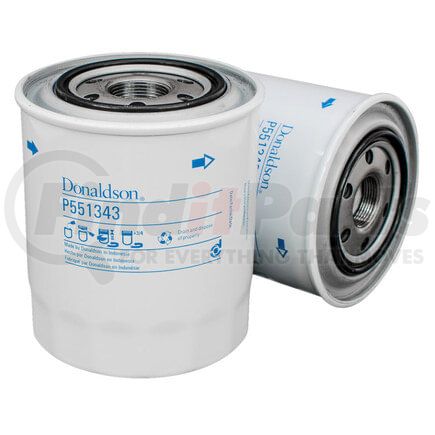 P551343 by DONALDSON - Engine Oil Filter - 5.31 in., Combination Type, Spin-On Style, Cellulose Media Type, with Bypass Valve