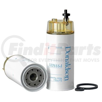 P555001 by DONALDSON - Fuel Water Separator Filter - 9.94 in., Water Separator Type, Spin-On Style, Cellulose Media Type