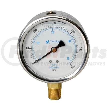 P562685 by DONALDSON - Hydraulic Pressure Gauge - 4.17 in. dia., Bottom, 1/2 NPT thread size, BAR: 0 - 350 / PSI: 0 - 5000 Pressure Range