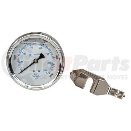 P562684 by DONALDSON - Hydraulic Pressure Gauge - 4.17 in. dia., Center Back, 1/2 NPT thread size, BAR: 0 - 350 / PSI: 0 - 5000 Pressure Range