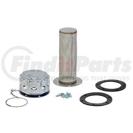 P563347 by DONALDSON - Hydraulic Filler Breather Assembly - 8.27 in. length, 3.15 in. OD, 6 bolt holes