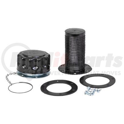 P563356 by DONALDSON - Hydraulic Filler Breather Assembly - 6.10 in. length, 3.15 in. OD, 6 bolt holes