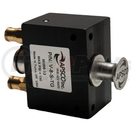 APSCO V-8-S-TG Multi-Purpose Hydraulic Control Valve Air Control Valve - 4-Way Push-Pull, 2-Position, for Consoles with Lid