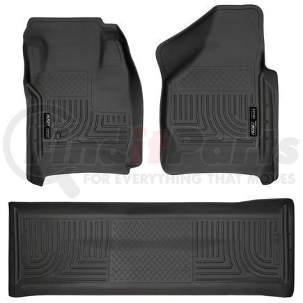 Husky 98381 Floor Liner Weatherbeater - Front & 2nd Seat Floor Liners (Footwell Coverage)
