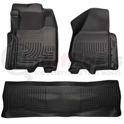 Husky 98711 Floor Liner Weatherbeater - Front & 2nd Seat Floor Liners (Footwell Coverage)