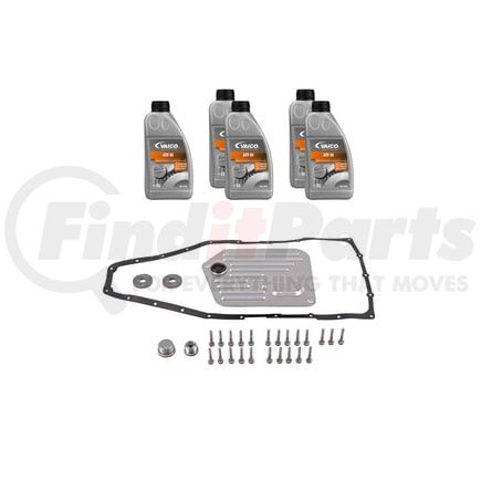 Vaico V202083 Transmission Filter Kit Filter W/ Oil Pan Gasket, Transmission Oil (ATF III 5 ltr), Instl Hardware