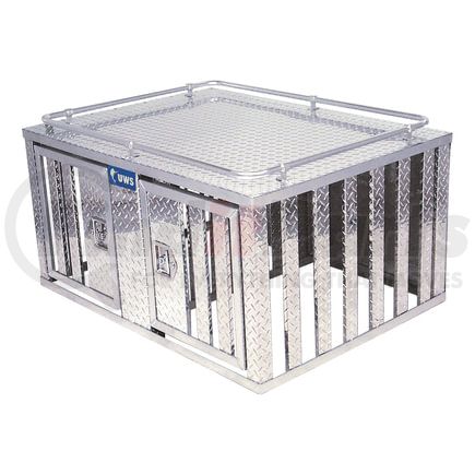 DB-4848 by UWS - Bright Aluminum 48" x 48" Double-Door Dog Box with Divider