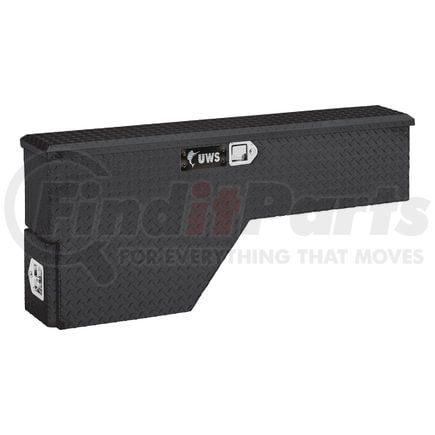 FW-48-DS-P-BLK by UWS - Gloss Black Aluminum 48" Passenger Wheel Well Tool Box (LTL Shipping Only)