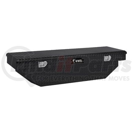 TBS-63-A-BLK by UWS - Gloss Black Aluminum 63" Angled Crossover Truck Tool Box (LTL Shipping Only)