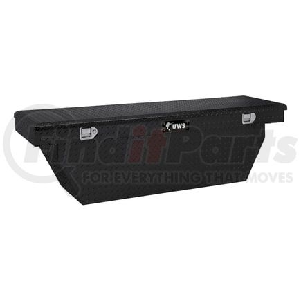 TBSD-69-A-BLK by UWS - Gloss Black Aluminum 69" Deep Angled Crossover Truck Tool Box