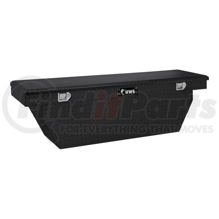 TBSD-72-A-BLK by UWS - Gloss Black Aluminum 72" Deep Angled Crossover Truck Tool Box