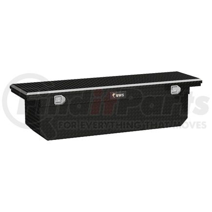 TBSD-72-A-LP-B by UWS - Gloss Black Aluminum 72" Deep Angled Crossover Truck Tool Box with Low Profile